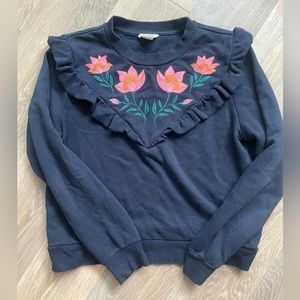 Monki Brand, Navy Sweater with Ruffles! Size Medium